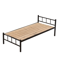 洛克菲勒 洛克菲勒钢木床单人宿舍床铁艺床1米铁床工地床宽1米