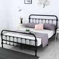 洛克菲勒 铁艺公寓用床 1米单人床欧式铁架床简约现代风