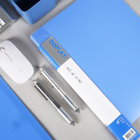 晨光 档案盒 94814 透明侧面标签 蓝色大容量塑料收纳盒 55mm资料盒文件夹a4大 75mm大 3.5cm