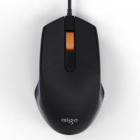 爱国者鼠标有线静音无声USB电脑办公笔记本台式商务家用网吧lol男女生cf通用光电鼠标吃鸡电竞游戏鼠标 M100 黑色