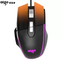 爱国者(aigo)Q38 有线鼠标 游戏鼠标 RGB鼠标 吃鸡鼠标 电竞鼠标 8键 黑橙