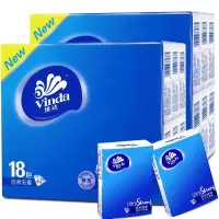 维达 (Vinda) 超韧系列手帕纸4层18包/条*2条 无香餐巾纸小包纸巾面巾纸抽纸生活用纸V0036A