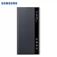 三星(SAMSUNG)Galaxy Note10 5G原装手机套镜面智能休眠翻盖全包防摔皮套Note10 6.3英寸黑