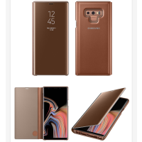 三星(SAMSUNG)盖乐世Note9原装手机壳镜面保护套 note9全包智能休眠翻盖多角度防摔支架式皮套保护壳 棕色