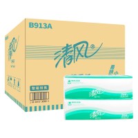 清风擦手纸B913A加厚洗手间卫生纸商用酒店用纸200抽张厨房纸20包