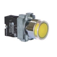 施耐德电气XB2B按钮XB2BW35M1C黄色LED型-(单个装)平头按钮金属