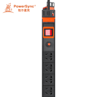包尔星克 MD8T0030 8位PDU机柜专用电源插座开关+过载保护 10A 3米 黑色