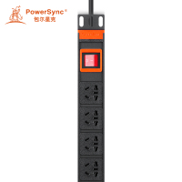 包尔星克 MD8W0030 8位PDU机柜专用电源插座开关 10A 3米 黑色