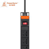 包尔星克 MD6A0020 6位PDU机柜专用电源插座短体小开关 10A 2米 黑色