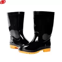 谋福【工矿靴 】 雨靴 雨鞋 牛津鞋底 橡胶鞋 防水防滑 黑色 中筒靴
