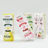 宾格瑞 韩国进口牛奶饮料 香蕉草莓哈密瓜荔枝蜜桃拼装组合200ml*12支