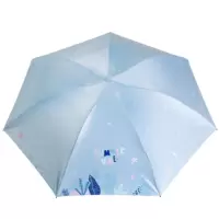 天堂伞 黑胶铅笔伞三折晴雨伞么么夏日33649E浅兰色(QH)