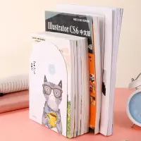 得力(deli)9267 学生儿童用卡通金属 图书书立书夹书挡桌面书架创意卡通图案学生用品 蓝色
