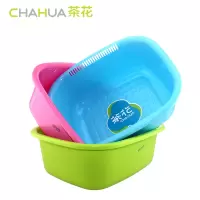 茶花（CHAHUA） 茶花塑料盆脸盆婴儿脸盆洗脸盆儿童洗脸盆厨房防溢水洗菜盆颜色随机【大号40*33*13cm】