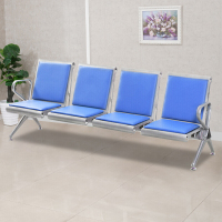 [一鹏]机场椅候车椅排椅医院候诊椅公共坐椅四人位蓝色