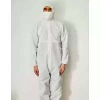 隔离衣 一次性隔离服覆膜无纺布全身带帽连体式隔离服60g/平米
