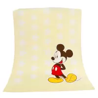 迪士尼（Disney）毛巾家纺 纯棉割绒柔软毛圈 米奇粉嫩冰激凌儿童婴儿浴巾 黄色 247g/条 60*120cm/条
