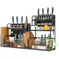厨房置物架调味品收纳储物架调味料用品家用大全盐油酱醋不锈钢调料架