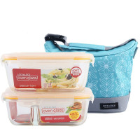 乐扣乐扣 LOCK&LOCK 耐热玻璃保鲜盒二件套 LLG429S911