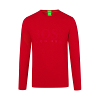 2020新款 HUGO BOSS 雨果博斯 男士红色混纺长袖T恤