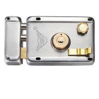 飞球（Fly.Globe）FQ-9808L 外装门锁不锈钢老式防盗门锁超B级防撬铜锁芯 不锈钢带边左开 银色 单位：个