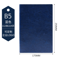 得力deli22226商记事本简约带扣PU皮面本办公学生商务 笔记本/记事本 软面 A4 120页以上得力笔记本B5蓝色