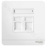  Schneider Electric 绎尚系列 双联带保护门超五类信息插座 , 镜瓷白 E8332RJS5_WE_C1