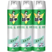 枪手小骑士杀虫剂喷雾气雾剂 驱虫药清香型灭蚊子苍蝇蚂蚁蟑螂喷雾剂家用室内 600ml*3瓶