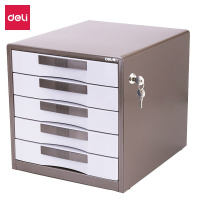 得力(deli)9702五层金属外壳文件柜(闪银棕)办公文具