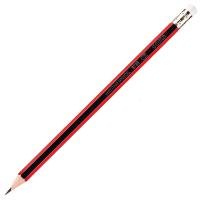 得力(deli) HB/S935/六角杆铅笔 HB/2B带橡皮头盒装铅笔橡皮头写字铅笔 黑色