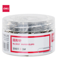 得力0037筒装回形针 单盒装