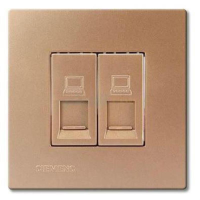 西门子 SIEMENS 灵致通讯插座5TG08223NC3灵致香槟金CHAMPAGNE二位八芯电脑插座