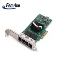 Femrice Intel英特尔 I350AM4-T4服务器千兆四电口网卡 PCI-E X4有线网卡 标准