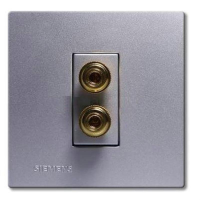 西门子 SIEMENS 灵致通讯插座5TG08182NC2灵致金属银SILVER双接线柱灵致音响插座