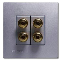 西门子 SIEMENS 灵致通讯插座5TG08192NC2灵致金属银SILVER四接线柱灵致音响插座