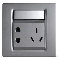 西门子 SIEMENS 5UB0737-2NC2 面板插座5UB07372NC2金属银一位10A联体二三极插座带开关