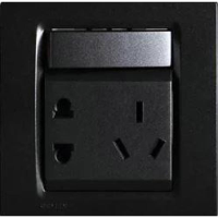 西门子 SIEMENS 5UB0737-3NC3 面板插座5UB07373NC3金属黑一位10A联体二三极插座带开关