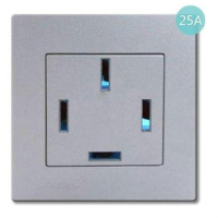 西门子 SIEMENS 灵致三相四线面板插座5UB08702NC2灵致金属银SILVER一位三相四线插座