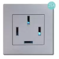 西门子 SIEMENS 灵致三相四线面板插座5UB08702NC2灵致金属银SILVER一位三相四线插座