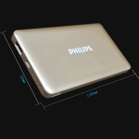 飞利浦 PHILIPS 聚合物充电宝 DLP6100V 10000毫安 (金色) 超薄 自带苹果线