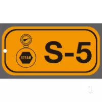 京苏 BS-ESA025 能源识别点挂牌-蒸汽能 S5，38*76mm，1mm铝板，2个/包(包装数量 2个)