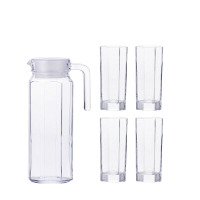 青苹果玻璃八角水具五件套