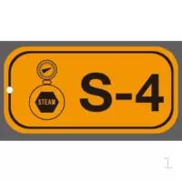 京苏 BS-ESL024 能源识别点挂牌-蒸汽能 S4,38*76mm,高性能不干胶,2个/包(包装数量 2个)