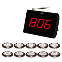 迅铃Singcall无线呼叫器餐厅茶楼服务铃网吧棋牌室足疗电影城影院餐饮酒店呼叫铃系统 1显示屏10白色呼叫器