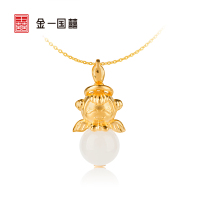 金一国囍足金幸福宝宝女士款和田玉吊坠赠银链(定价) ZJDZ004