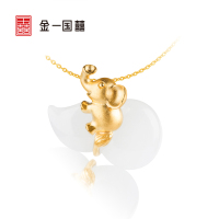 金一国囍足金玉葫芦·福相女士款和田玉吊坠赠银链(定价)ZJDZ027