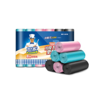 世家 中号垃圾袋6卷装 (3色混、150只)平口式点断式一次性家用加厚增厚加大塑料袋