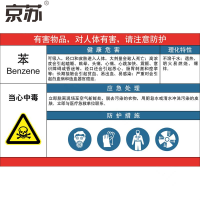 京苏 BS0752 职业病危害宣传看板400*600 苯 5mmpvc 单个装(包装数量 1个)