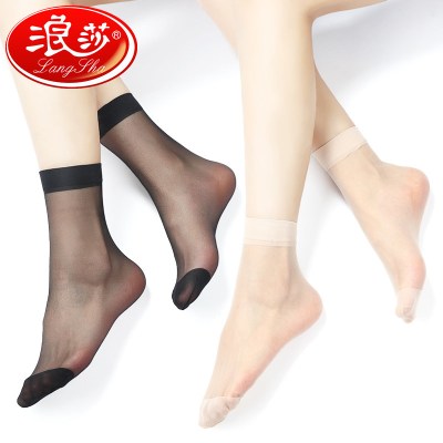 浪莎女士短袜 20双薄款短袜 夏季玻璃丝袜 透明水晶丝