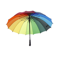 梦姿雨 彩虹伞碰击布广告伞保险礼品自动直杆伞